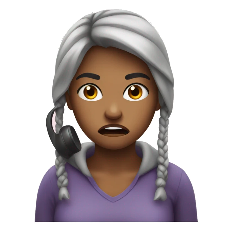 Angry girl call phone sticker