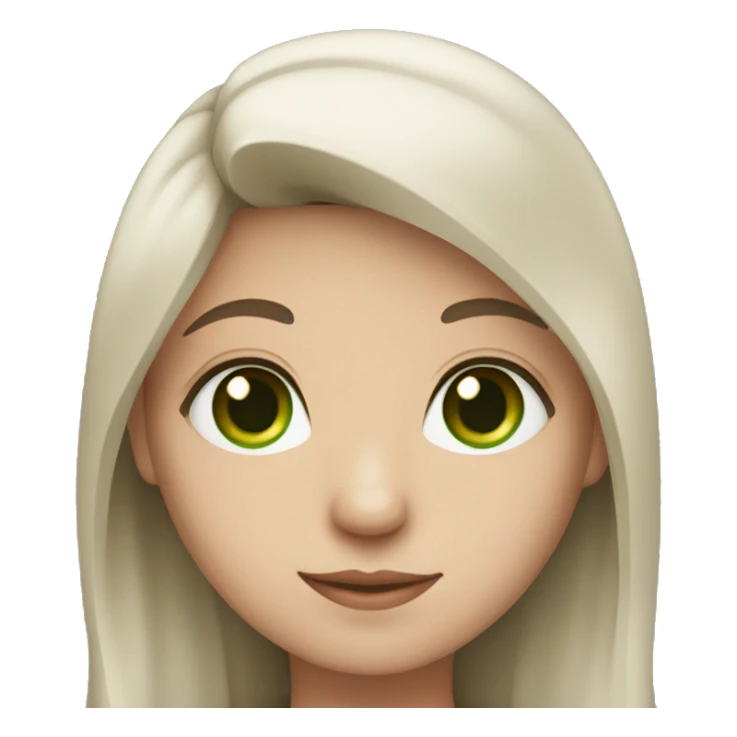 medical student with long dark brown hair, fair skin, green eyes sticker