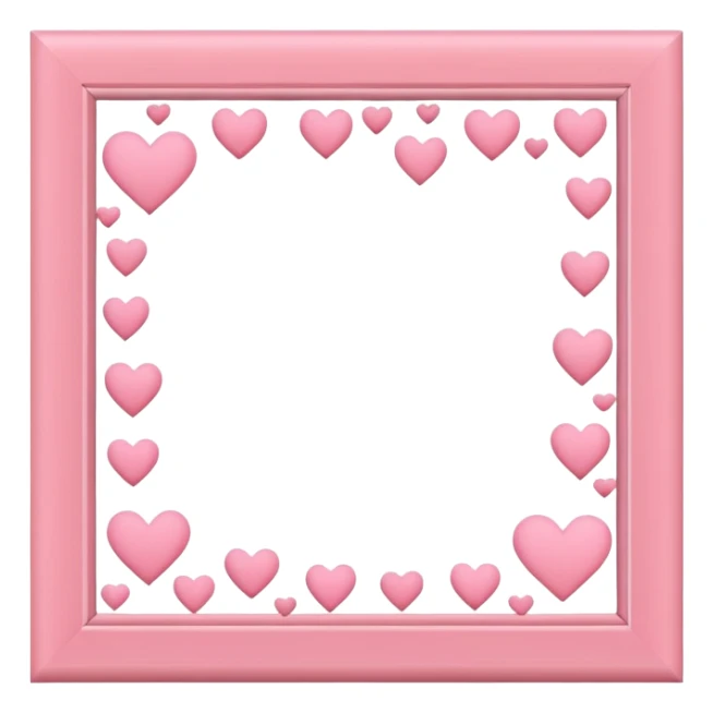 simple pink frame with scattered small hearts sticker