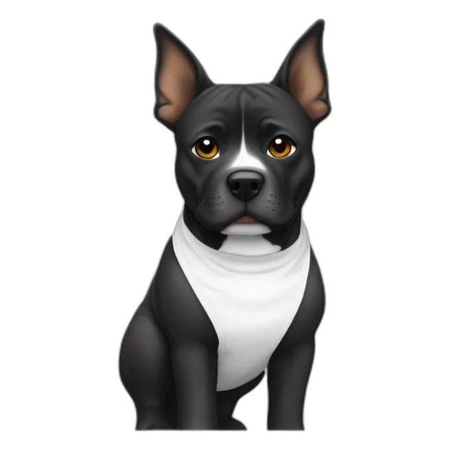 Staffi femmelle noir avec des chaussettes blanche sticker