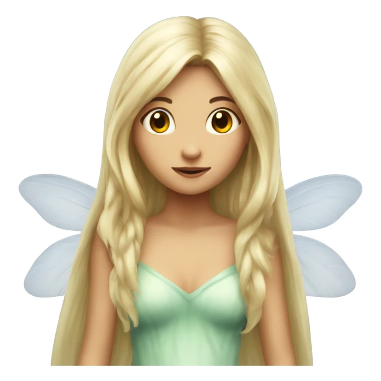 Fairy, very long hair, big wings, girl sticker
