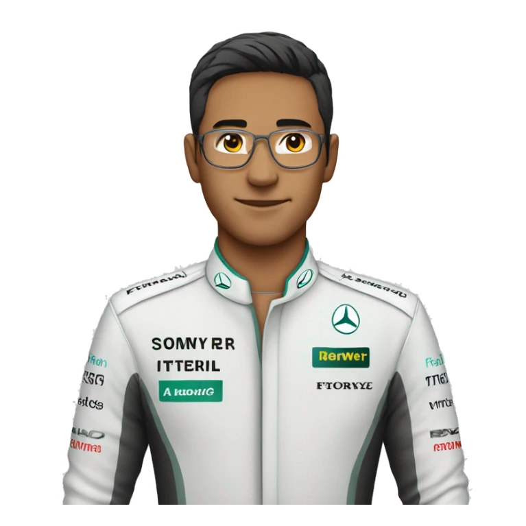 Mercedes f1 car driver asian sticker