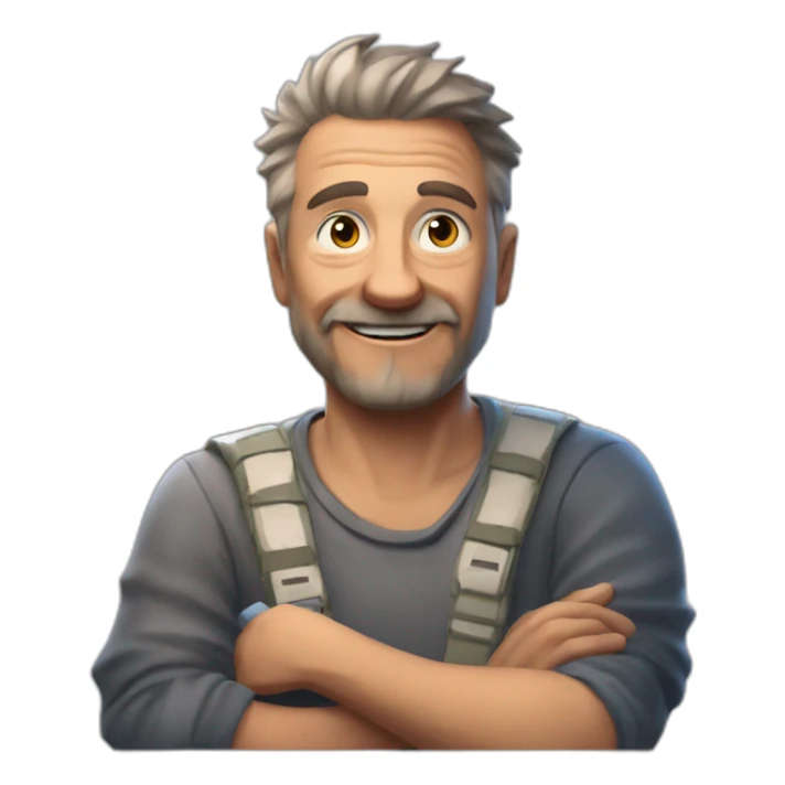 old guys play video game her name is maxime frys, he love fortnite sticker