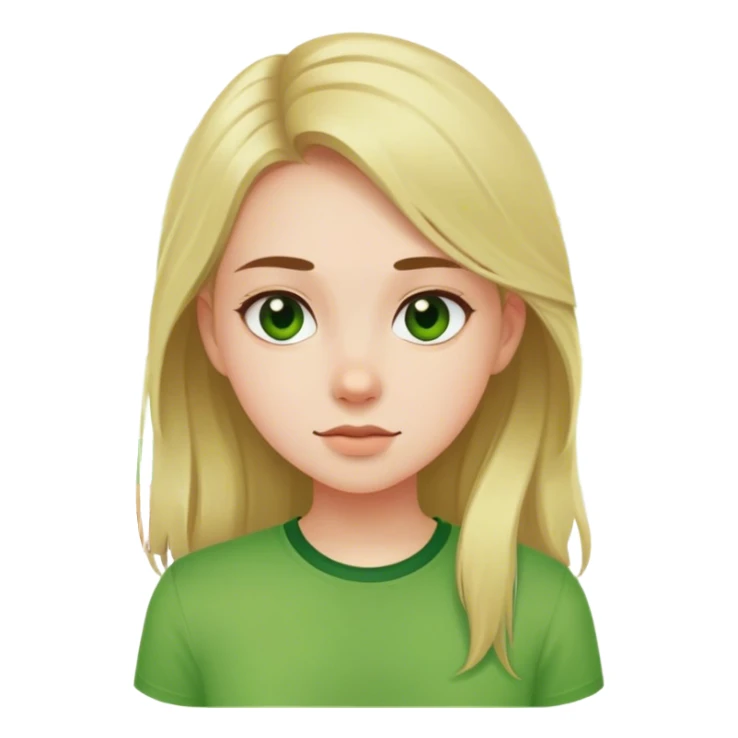 Girl in green shirt indoors sticker