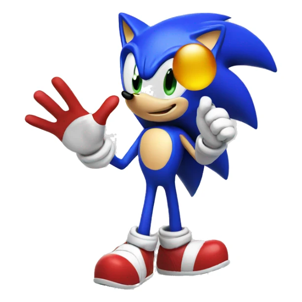 sonic saying hi sticker