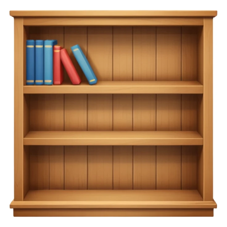 a single-tier bookshelf without books sticker