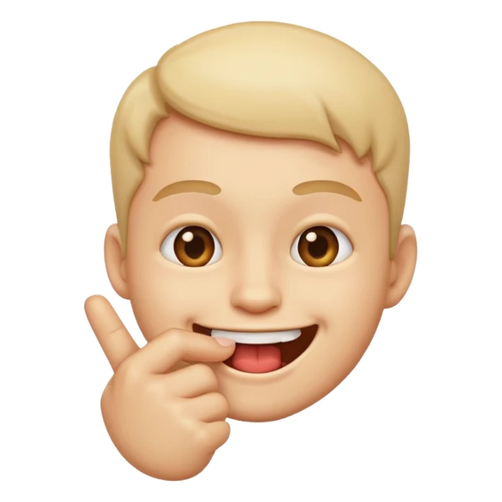 Emoji who bite his finger like he is flirting  sticker