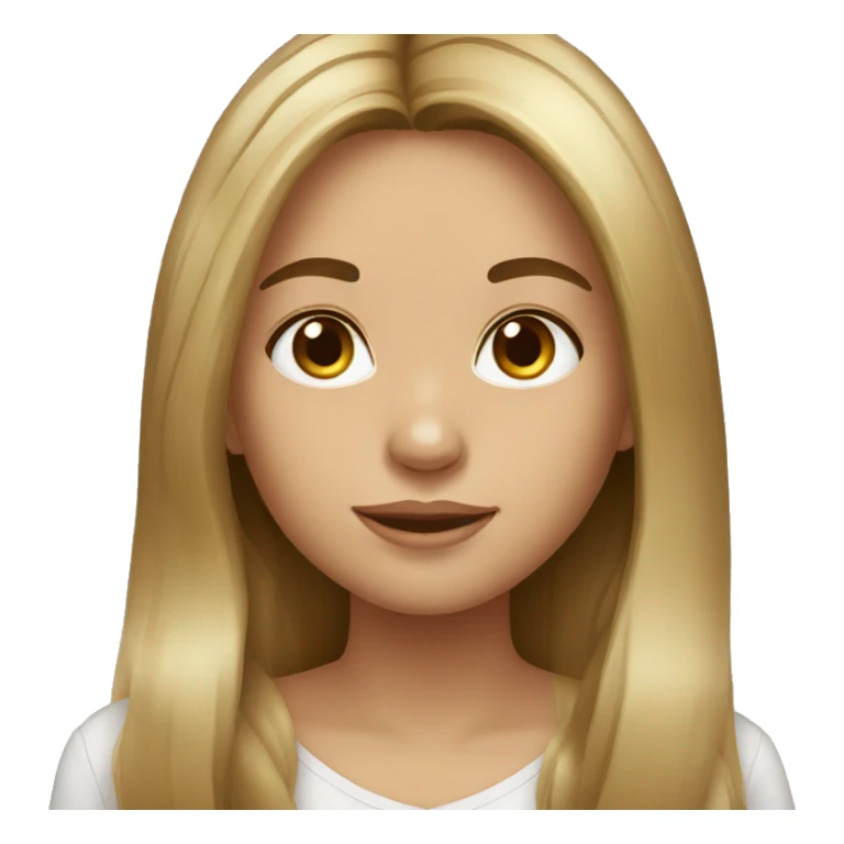 Brown with blonde highlights long haired girl portrait sticker