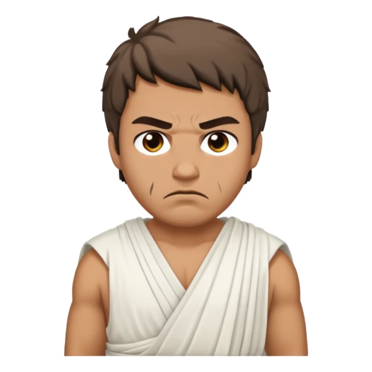evil man with greek dress toga sticker