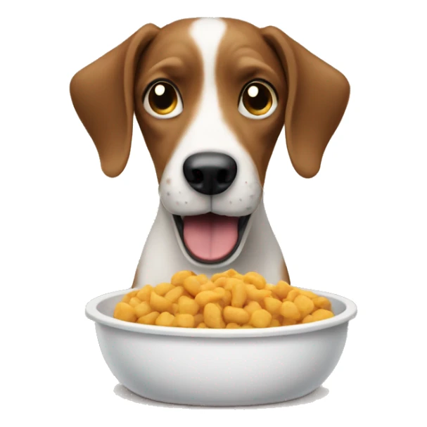 Silly dog eating food sticker