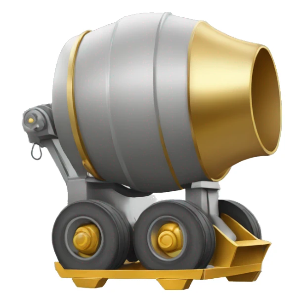 a cement mixer wearing gold jewelry sticker