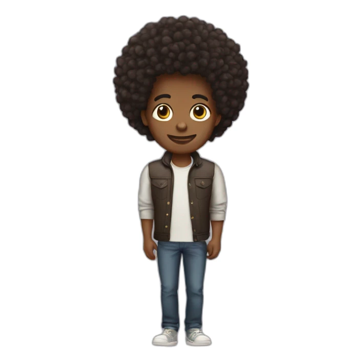 Teddy young black man with afro twisted hair sticker