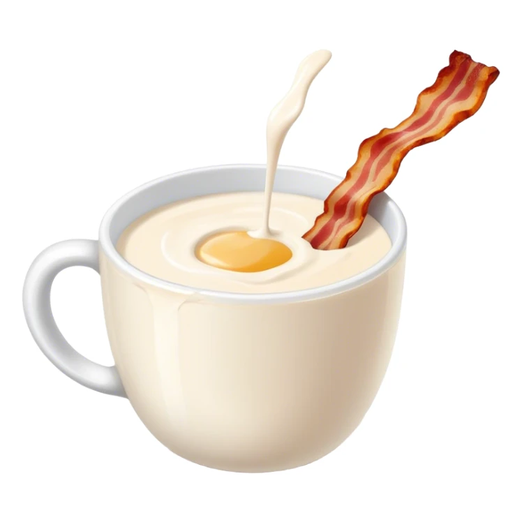 Bacon dip in cup of milk sticker