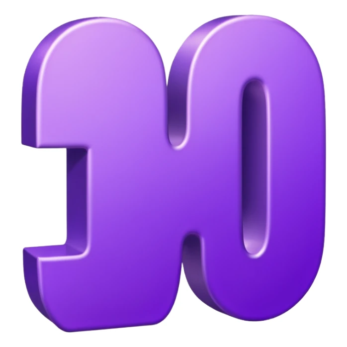 3D text that spells “you” in a shiny purple fancy font  sticker