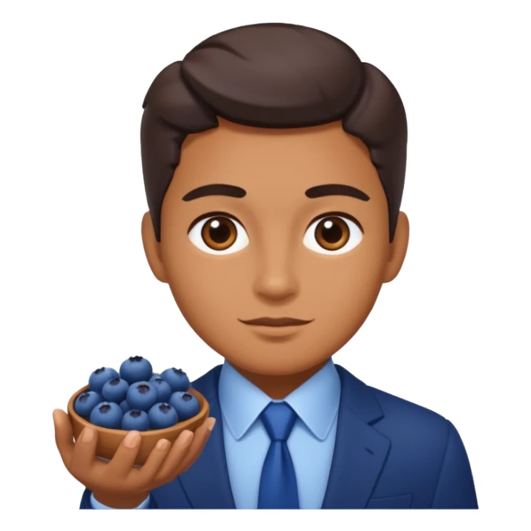 make the bluberies larger but still keep the business person sticker