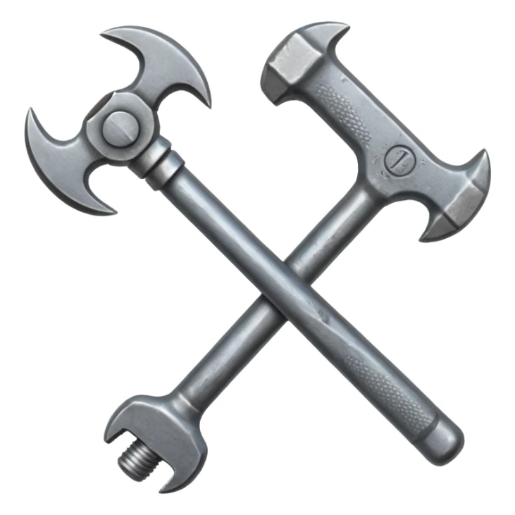 spanner and hammer in a form of cross sticker