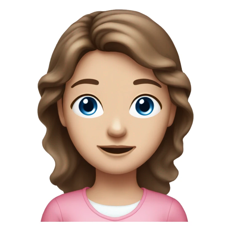 Pretty brown haired, girl, angelic, blue eyes, pink clothes sticker