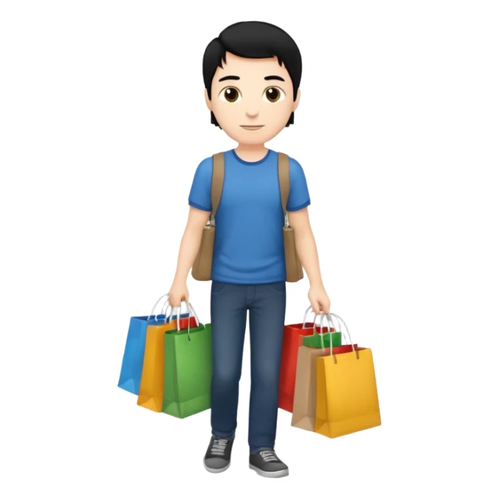 a white guy with black hair shopping sticker