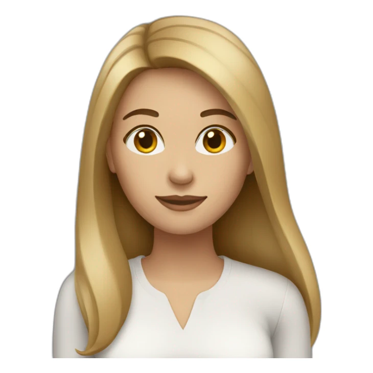 a woman with dark blond straight hair  sticker