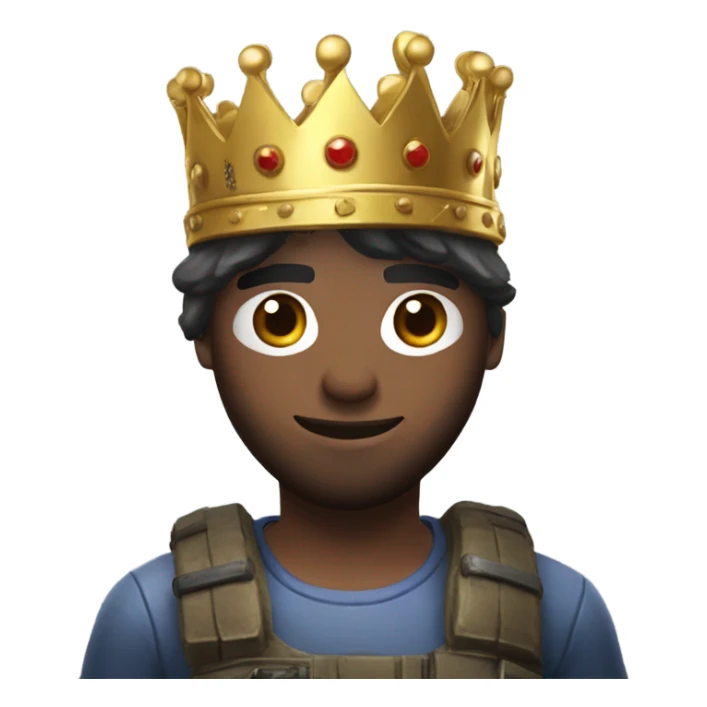 PUBG mobile game player with a crown on head sticker