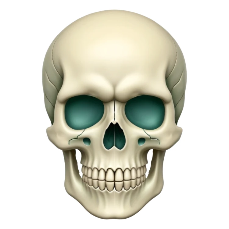 skull in Milwaukee Bucks colors (hunter green, cream, and light blue) sticker