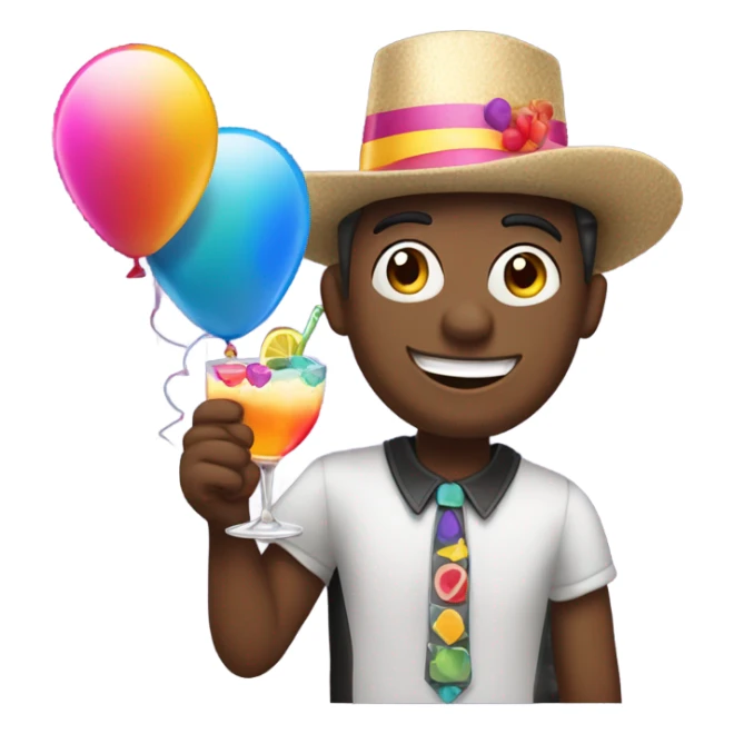 Happy Birthday with a cocktail in hand  sticker