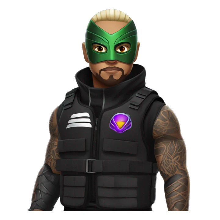 Dominik Mysterio wearing a black tactical vest  sticker