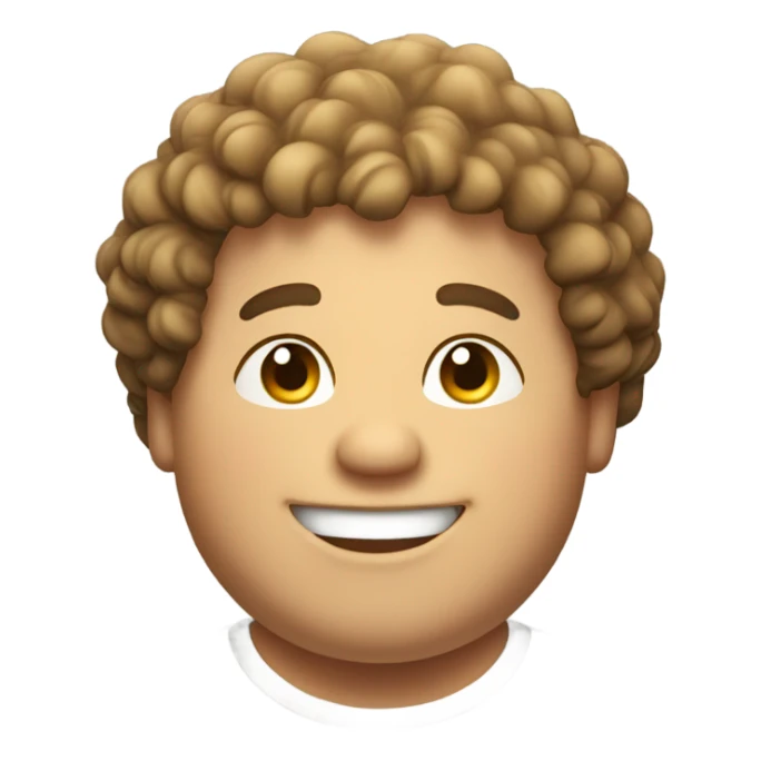 Bading edish curly hair guy chubby smiling sticker