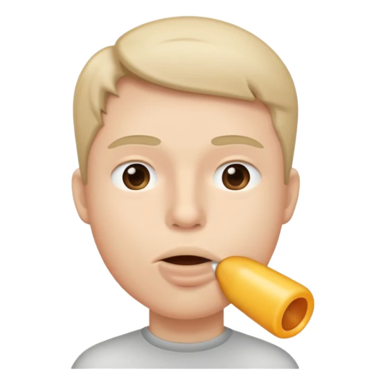 Straight face emoji that's holding air in their mouth sticker