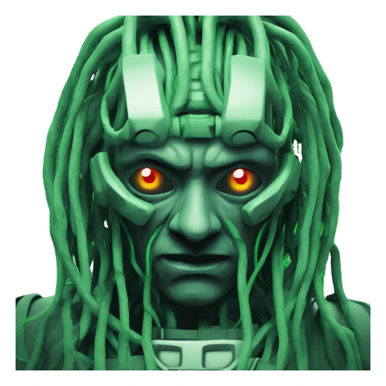 shodan from system shock game with green wires and evil eyes sticker