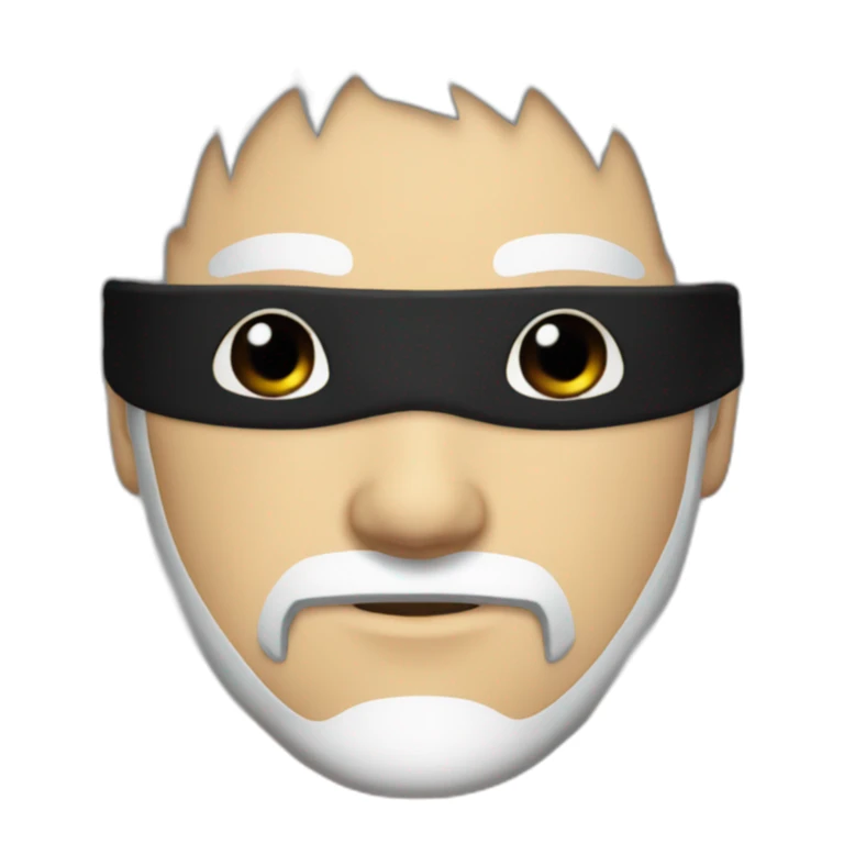 a man with a black blindfold on his eyes and white hair from the anime style sticker