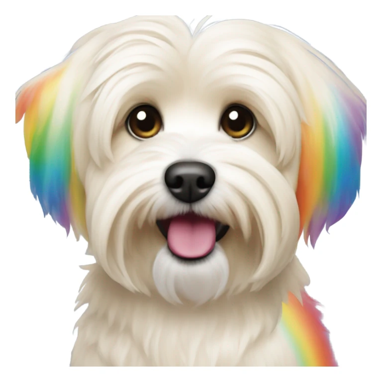 Cream colored havanese with RAINBOW TAIL only sticker