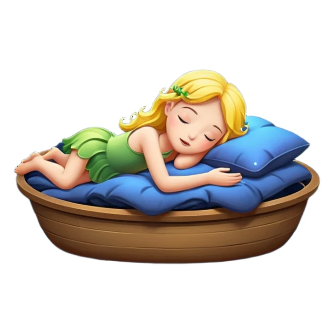 fairy character floating asleep with fireflies as night lights sticker