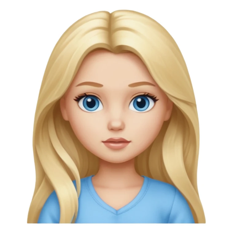 Bratz Cloe Blonde long hair blue eyes, Light blue outfit sticker