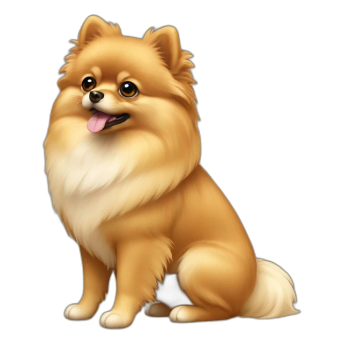 Toy Pomeranian tan colour full body sticker