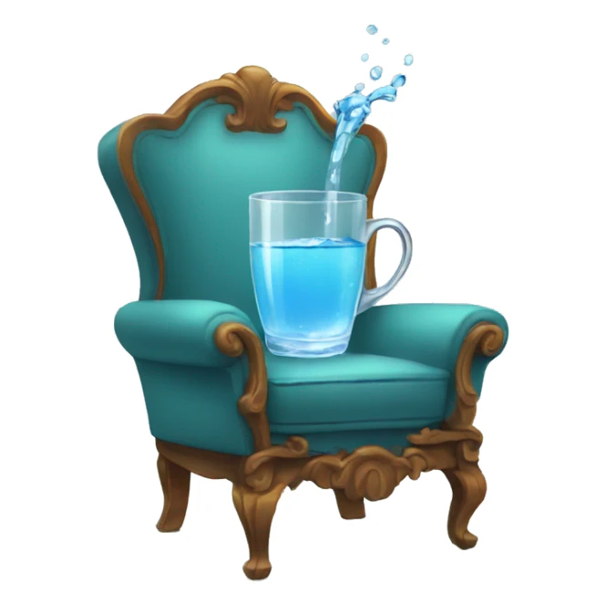 cup of water on a rich chair sticker