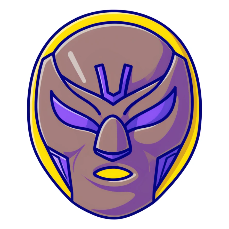 black and yellow luchador mask sticker