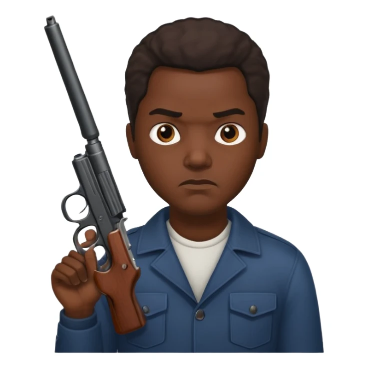 African American gang member terrorist with a gun sticker