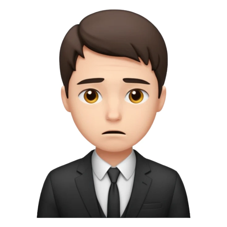 a liittle tired and frustrated entepreneur (only his face). with suit and only a little bit emotional face. young entepreneurs with various suits, but in classic colours. various hair. one person per one emoji. give me a few options  sticker