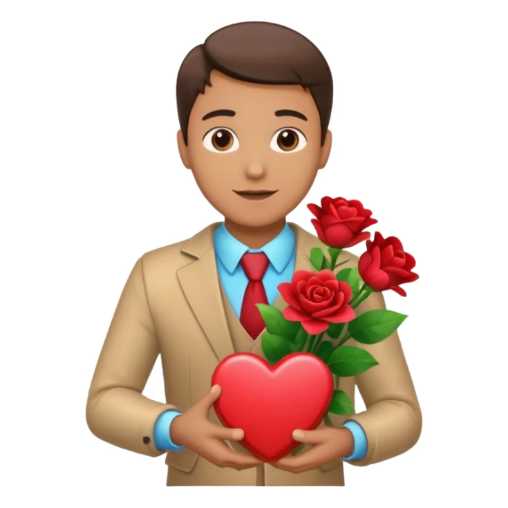 man with heart gift box and flower bouquet






























 sticker