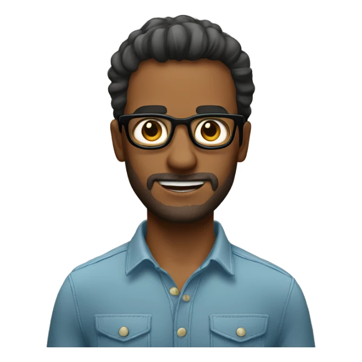 Hombre con lentes, cara larga y pelo bien corto sticker