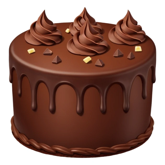 Chocolate fudge cake with chocolate base and chocolate frosting with chocolate pieces  sticker