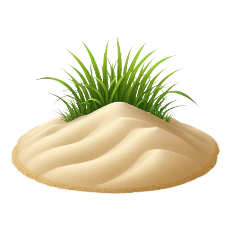 generate realistic detailed grass in 3d style with sand  sticker