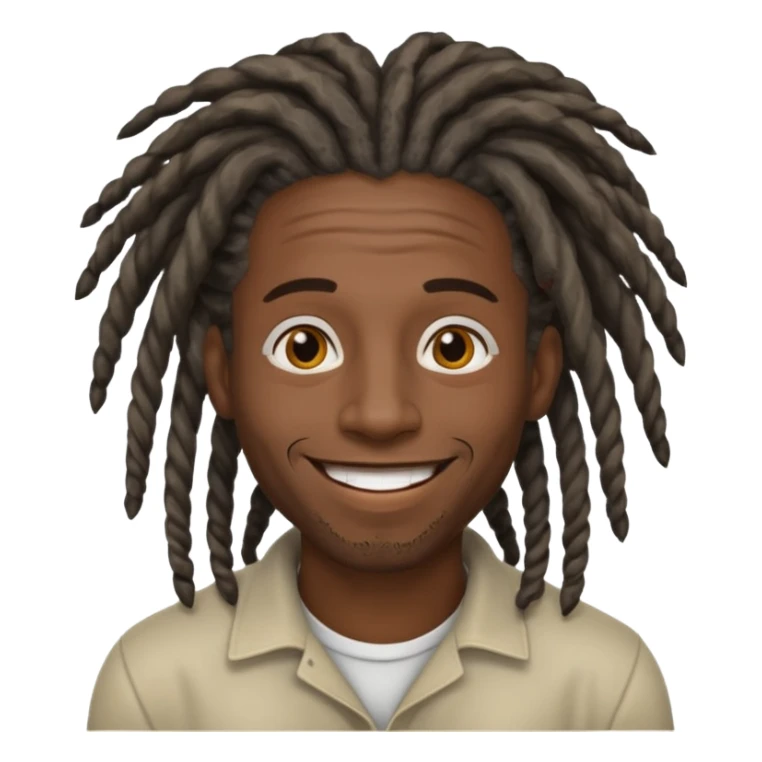 Homem negro de rasta grisalhos sorrindo sticker
