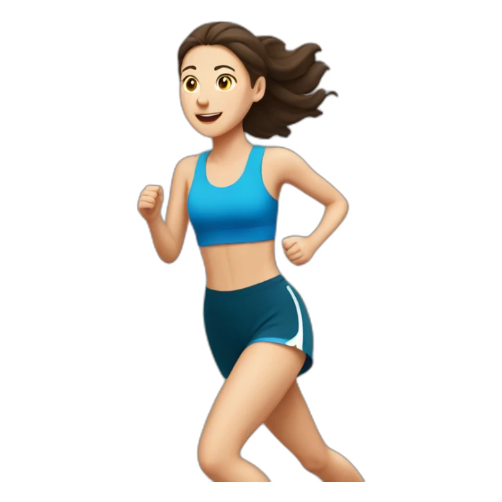 brunette white girl runs a marathon sticker