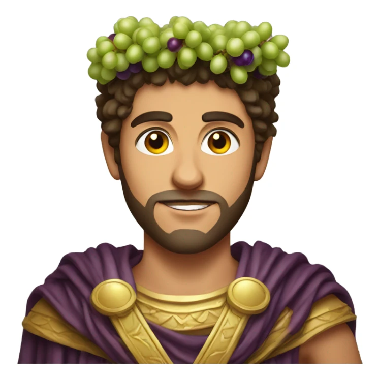 Young greek man with crown of grapes sticker