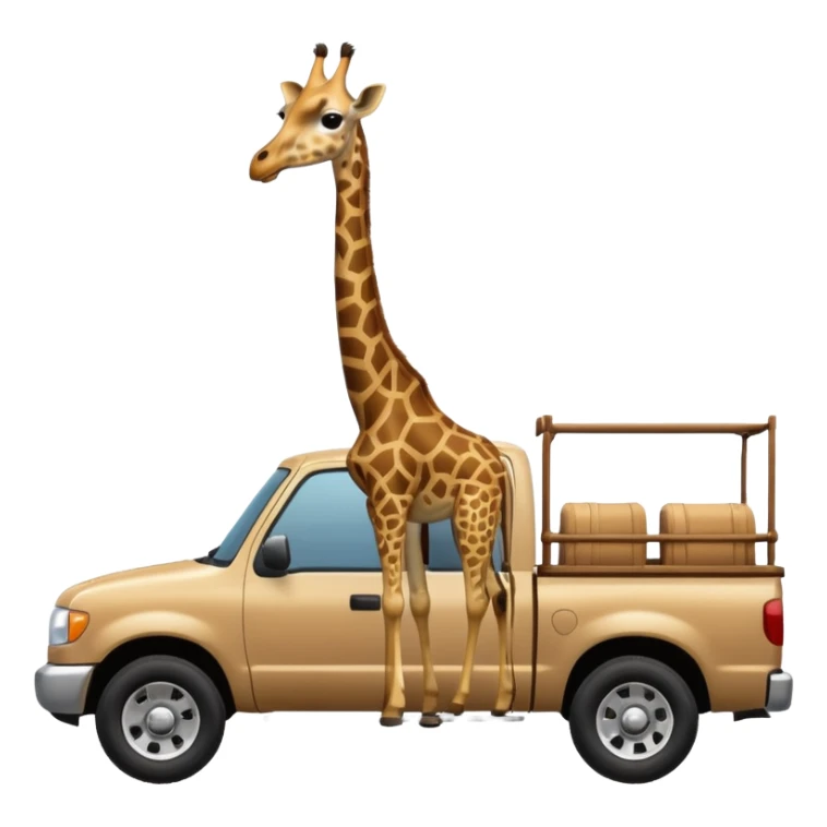 giraffe in the back of a pickup truck sticker