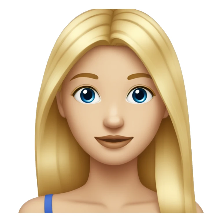 fille blonde aux cheveux lisse aux yeux bleus sticker