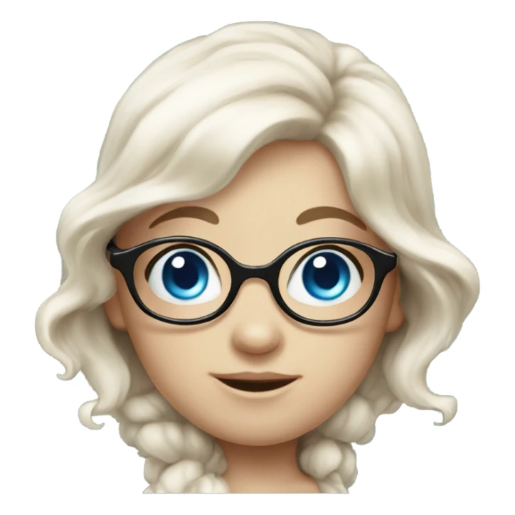 little cute mermaid with blue eyes and spectacles sticker