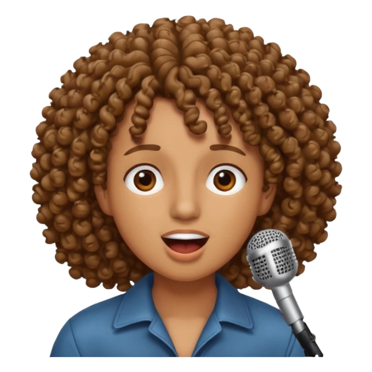 curly hair singing sticker